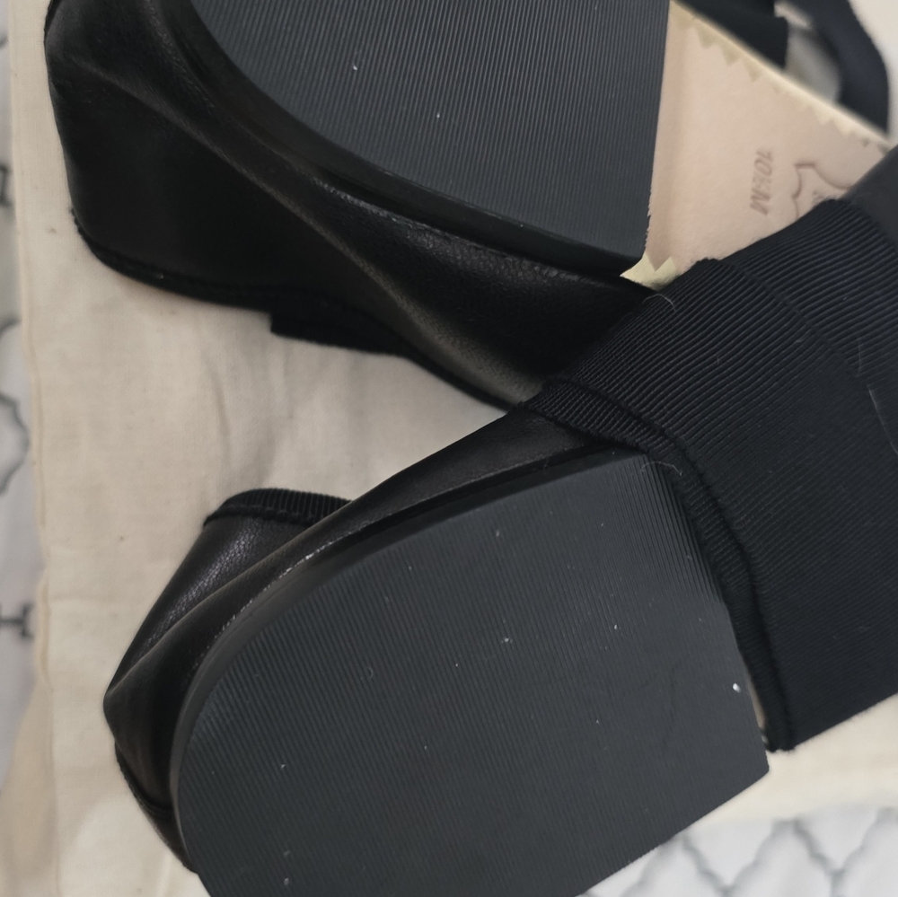 New Tory Burch Elodie Lace Up Black Ballet Flats Size 10.5 - Picture 10 of 14